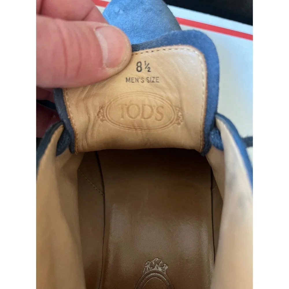 Tods‎ Mens Blue Suede Chukka Boots Gommino Crepe Sole